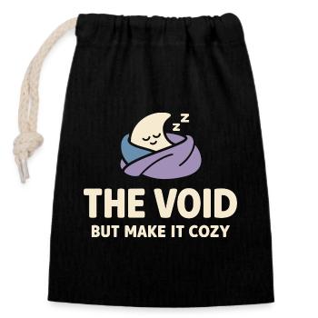 Existential humor, nihilism, humor, - Closable cotton gift bag (14x20cm) - black - Front