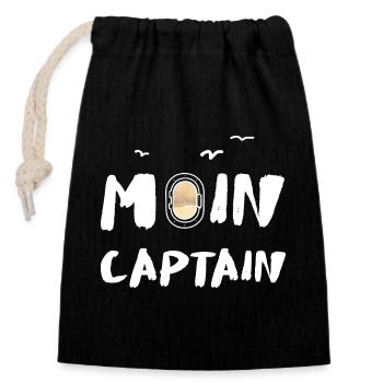 Moin Captain Porthole Sea Holiday Recreation Coast - Closable cotton gift bag (14x20cm) - black - Front