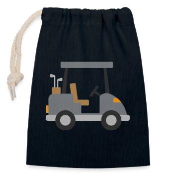 White Golf Cart - Closable cotton gift bag (14x20cm) - navy - Front