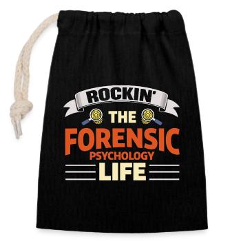 Rockin The Forensic Psychology Life - Verschließbarer Geschenkbeutel aus Baumwolle (14x20cm) - Schwarz - Vorne