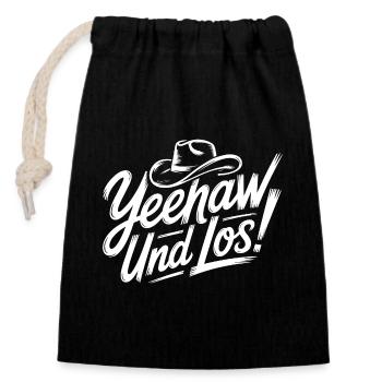 yes and go! Western Script - Closable cotton gift bag (14x20cm) - black - Front