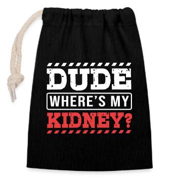 Kidney Donor Donor Kidney - Closable cotton gift bag (14x20cm) - black - Front