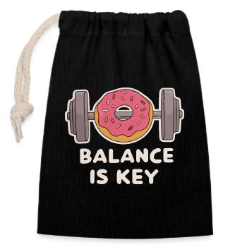 Funny Dumbbell Donut Desig Gym Men Cheat Day - Closable cotton gift bag (14x20cm) - black - Front