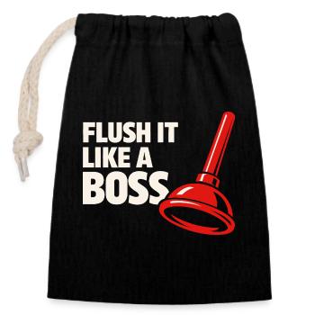 Rinse It Like a Chef | Plumber Humor - Closable cotton gift bag (14x20cm) - black - Front