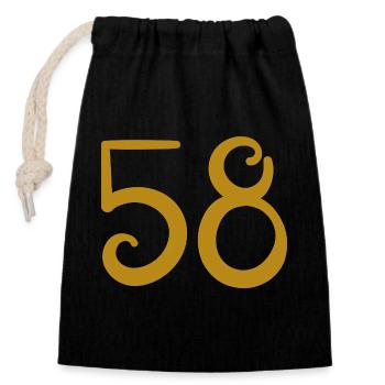 58 - Sac cadeau en coton avec cordon (14 x 20 cm) - noir - Devant