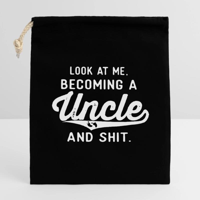 Becoming an Uncle — Bold Script Closable cotton gift bag (14x20cm)
