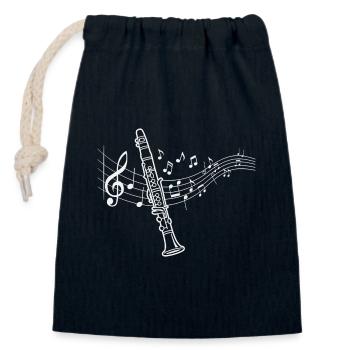 Clarinet Sheet Music Clarinetist Musician - Closable cotton gift bag (14x20cm) - navy - Front