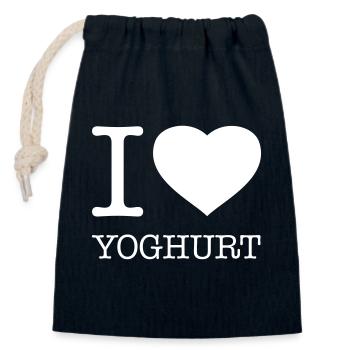 I LOVE YOGHURT Joghurt - Verschließbarer Geschenkbeutel aus Baumwolle (14x20cm) - Navy - Vorne