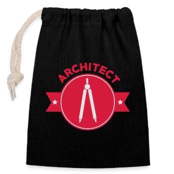 Architect / Architecture / Architekt / Architecte - Closable cotton gift bag (14x20cm) - black - Front
