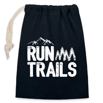 Run Trails - Closable cotton gift bag (14x20cm) - navy - Front