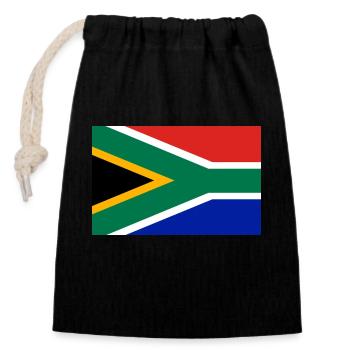 South Africa Flag - Closable cotton gift bag (14x20cm) - black - Front