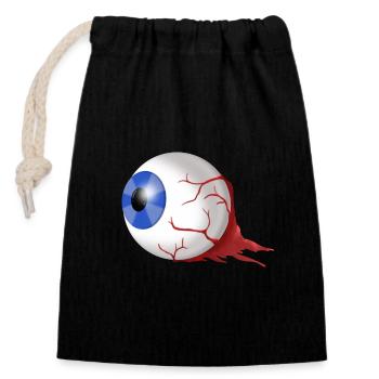 I see you - Closable cotton gift bag (14x20cm) - black - Front