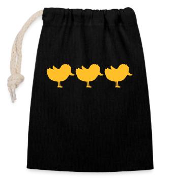 Équipe 3 Chicks Silhouette - Sac cadeau en coton avec cordon (14 x 20 cm) - noir - Devant