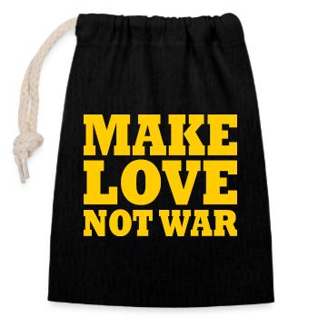 Make love not war - Closable cotton gift bag (14x20cm) - black - Front