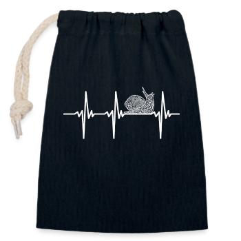 Herzschlag für Jogging Schnecke - Verschließbarer Geschenkbeutel aus Baumwolle (14x20cm) - Navy - Vorne