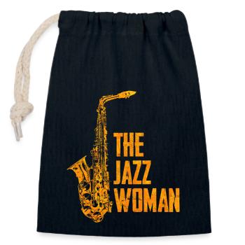 Jazz Frau - Verschließbarer Geschenkbeutel aus Baumwolle (14x20cm) - Navy - Vorne