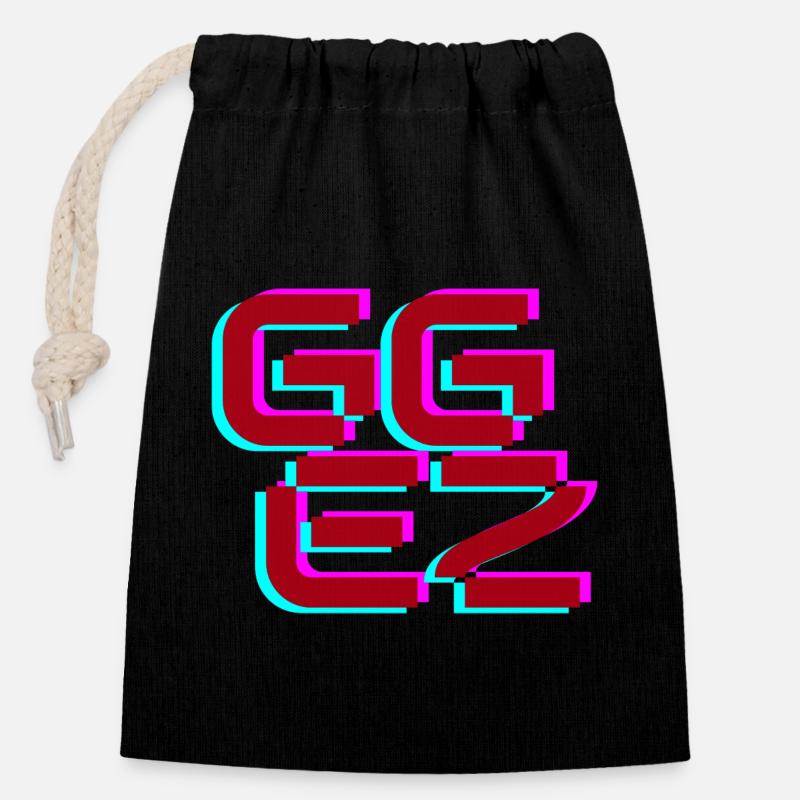 GG EZ - Closable cotton gift bag (14x20cm) - black