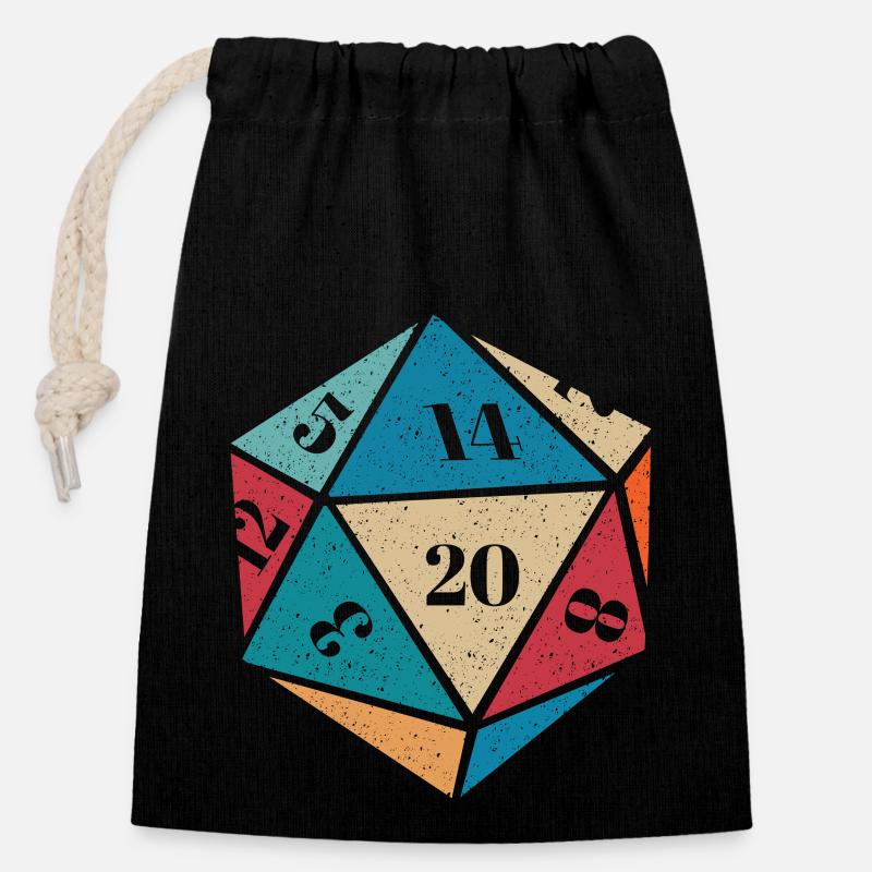 RPG RPG jeux de rôle sur table jeu de rôle de joueur - Sac cadeau en coton avec cordon (14 x 20 cm) - noir
