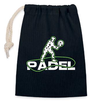 Padel Padel Tennis Padel Joueur de Tennis Padel Star - Sac cadeau en coton avec cordon (14 x 20 cm) - bleu marine - Devant