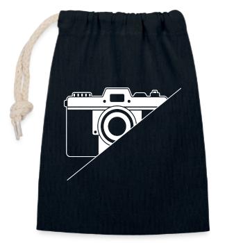 Kamermann Retro Camera Design for Photographers - Closable cotton gift bag (14x20cm) - navy - Front