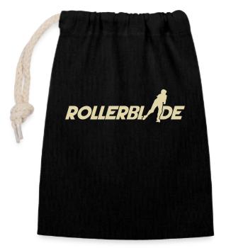 Rollerblade schrift silhouette hell - Verschließbarer Geschenkbeutel aus Baumwolle (14x20cm) - Schwarz - Vorne