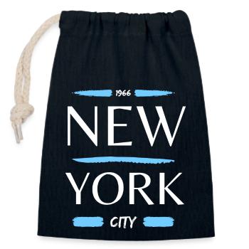 New York - Verschließbarer Geschenkbeutel aus Baumwolle (14x20cm) - Navy - Vorne