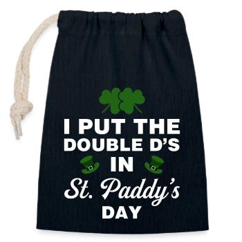 Ich habe die Doppel-D's in St. Paddy's Day gesetzt - Verschließbarer Geschenkbeutel aus Baumwolle (14x20cm) - Navy - Vorne