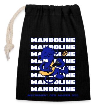 Mandoline Mandoline Instrument des Jahres - Verschließbarer Geschenkbeutel aus Baumwolle (14x20cm) - Schwarz - Vorne