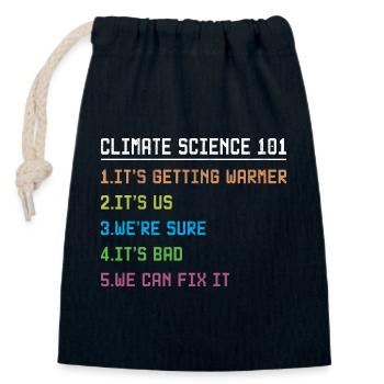 Marche des sciences Jour de la Terre Scientifiques sur les changements climatiques - Sac cadeau en coton avec cordon (14 x 20 cm) - bleu marine - Devant