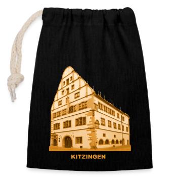 Kitzingen Town Hall, Lower Franconia, Bavaria - Closable cotton gift bag (14x20cm) - black - Front