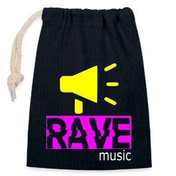 Rave-Musik - Verschließbarer Geschenkbeutel aus Baumwolle (14x20cm) - Navy - Vorne