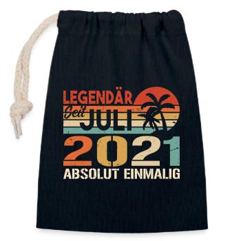 2021 Juli Geboren im Juli 2021 - Verschließbarer Geschenkbeutel aus Baumwolle (14x20cm) - Navy - Vorne