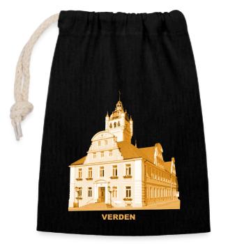 Verden Rathaus Aller Niedersachsen - Sac cadeau en coton avec cordon (14 x 20 cm) - noir - Devant