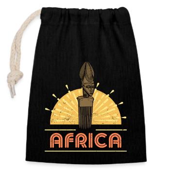 peigne cheveux afro coiffure pickaxe afrkia histoire - Sac cadeau en coton avec cordon (14 x 20 cm) - noir - Devant