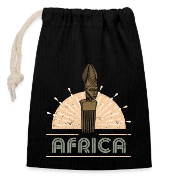 comb hair afro hairstyle pickaxe afrkia history - Closable cotton gift bag (14x20cm) - black - Front