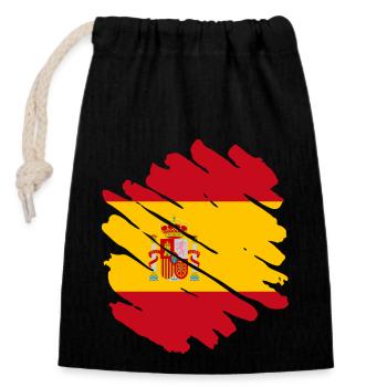 Drapeau de l’Espagne Drapeau espagnol Vintage Look en détresse - Sac cadeau en coton avec cordon (14 x 20 cm) - noir - Devant