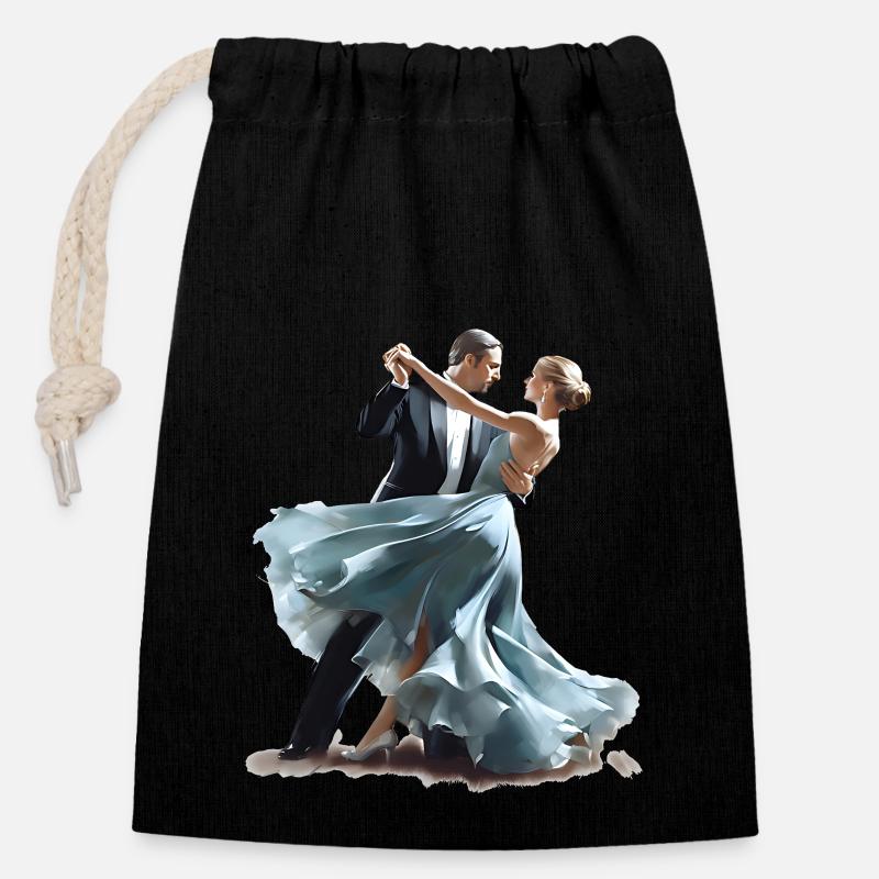 Il valzer viennese è una danza elegante - Sacchetto regalo richiudibile in cotone (14x20 cm) - nero