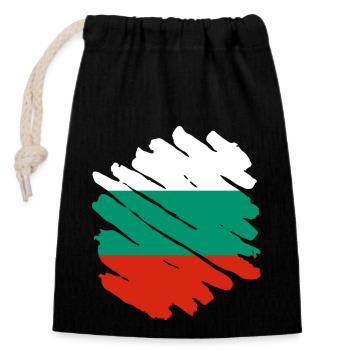 Bulgarien Flagge Bulgarische Fahne Goldstrand - Verschließbarer Geschenkbeutel aus Baumwolle (14x20cm) - Schwarz - Vorne