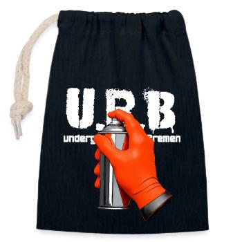 U.R.B - underground rap bremen Bombe aérosol - Sac cadeau en coton avec cordon (14 x 20 cm) - bleu marine - Devant