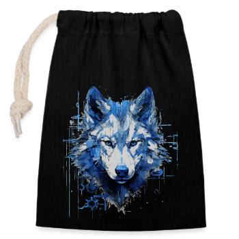 T-Shirt Loup Loups Wolf Pack Animal Lover - Sac cadeau en coton avec cordon (14 x 20 cm) - noir - Devant