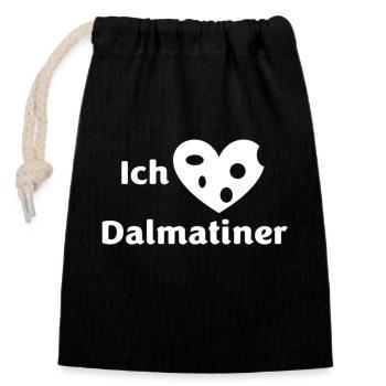 Dalmatiner - Verschließbarer Geschenkbeutel aus Baumwolle (14x20cm) - Schwarz - Vorne