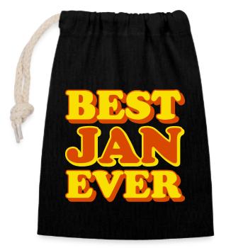 Jan First Name Funny Gift - Closable cotton gift bag (14x20cm) - black - Front