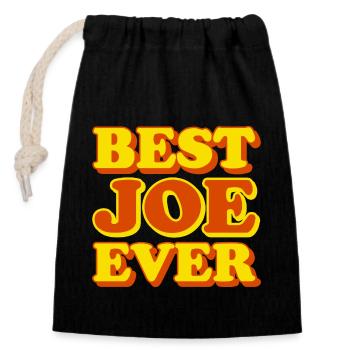 Funny gift with first name Joe - Closable cotton gift bag (14x20cm) - black - Front