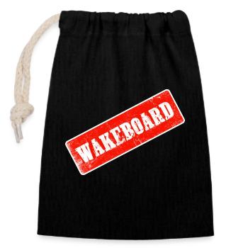 wakeboarding wakeboarder wakestyle cable-wake - Closable cotton gift bag (14x20cm) - black - Front