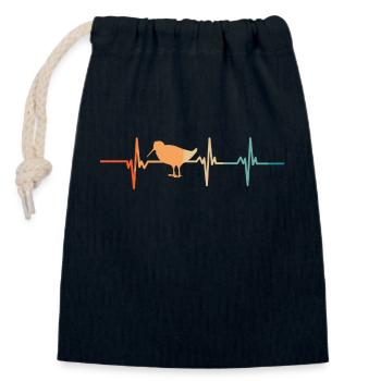 Battement de cœur bécasse - Sac cadeau en coton avec cordon (14 x 20 cm) - bleu marine - Devant