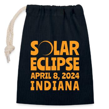 Solar Eclipse April 8 2024 Indiana - Verschließbarer Geschenkbeutel aus Baumwolle (14x20cm) - Navy - Vorne