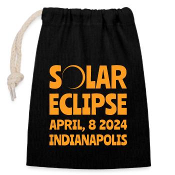 Sonnenfinsternis 2024 Indianapolis Indiana - Verschließbarer Geschenkbeutel aus Baumwolle (14x20cm) - Schwarz - Vorne