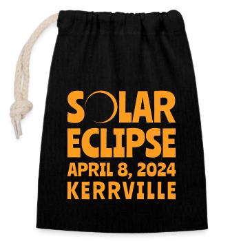 Sonnenfinsternis 2024 Kerrville Texas - Verschließbarer Geschenkbeutel aus Baumwolle (14x20cm) - Schwarz - Vorne
