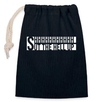 Shhh Shut Up Joke Saying Shut The Hell Up - Closable cotton gift bag (14x20cm) - navy - Front