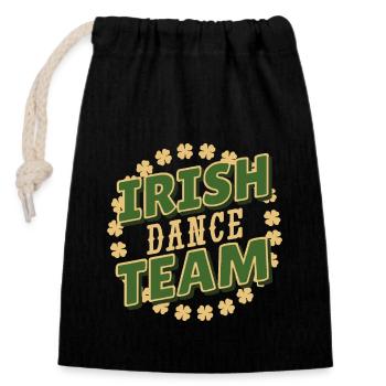 Irish Dance Team - Verschließbarer Geschenkbeutel aus Baumwolle (14x20cm) - Schwarz - Vorne
